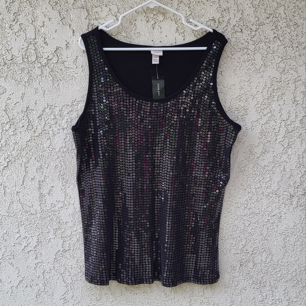 Black Sequins Tank Top
